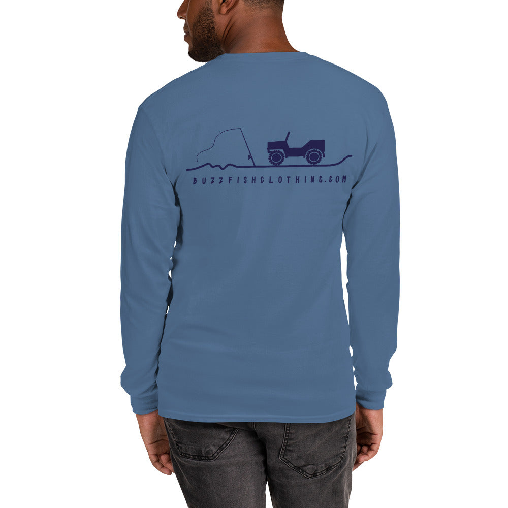 Long Sleeve Surf Buzzfishing Tee Navy Print