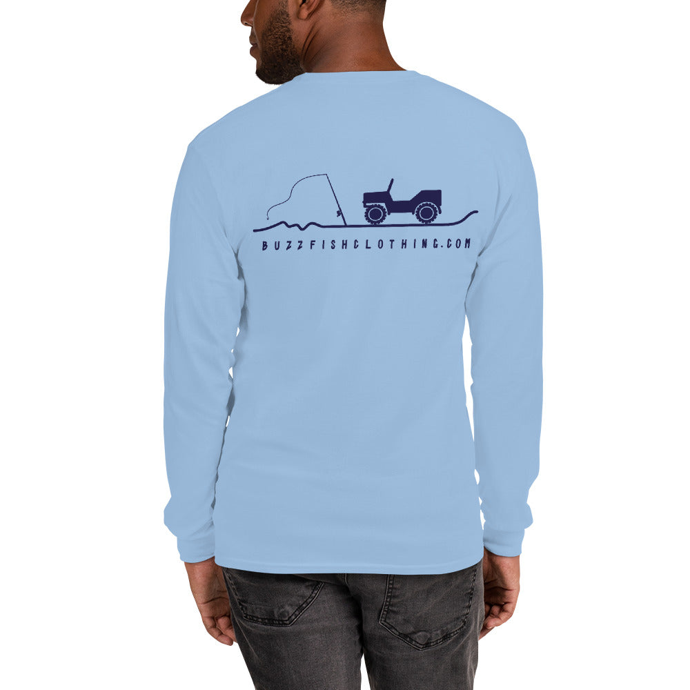 Long Sleeve Surf Buzzfishing Tee Navy Print