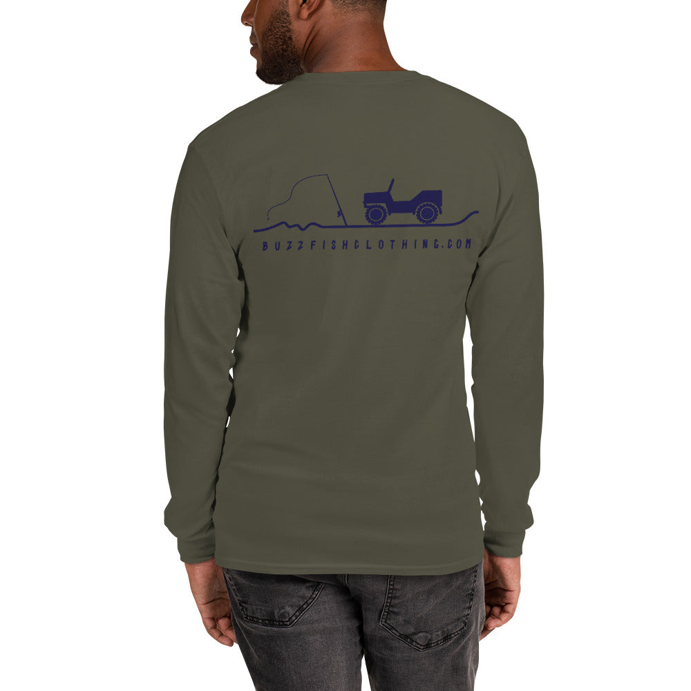 Long Sleeve Surf Buzzfishing Tee Navy Print