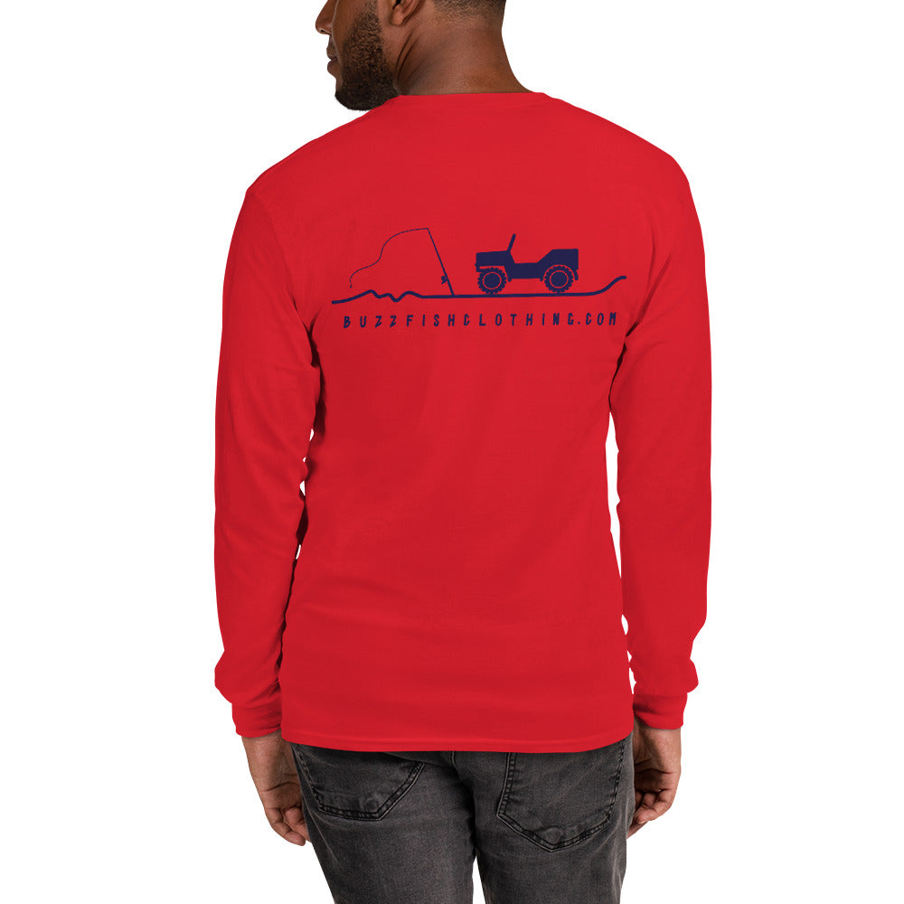 Long Sleeve Surf Buzzfishing Tee Navy Print
