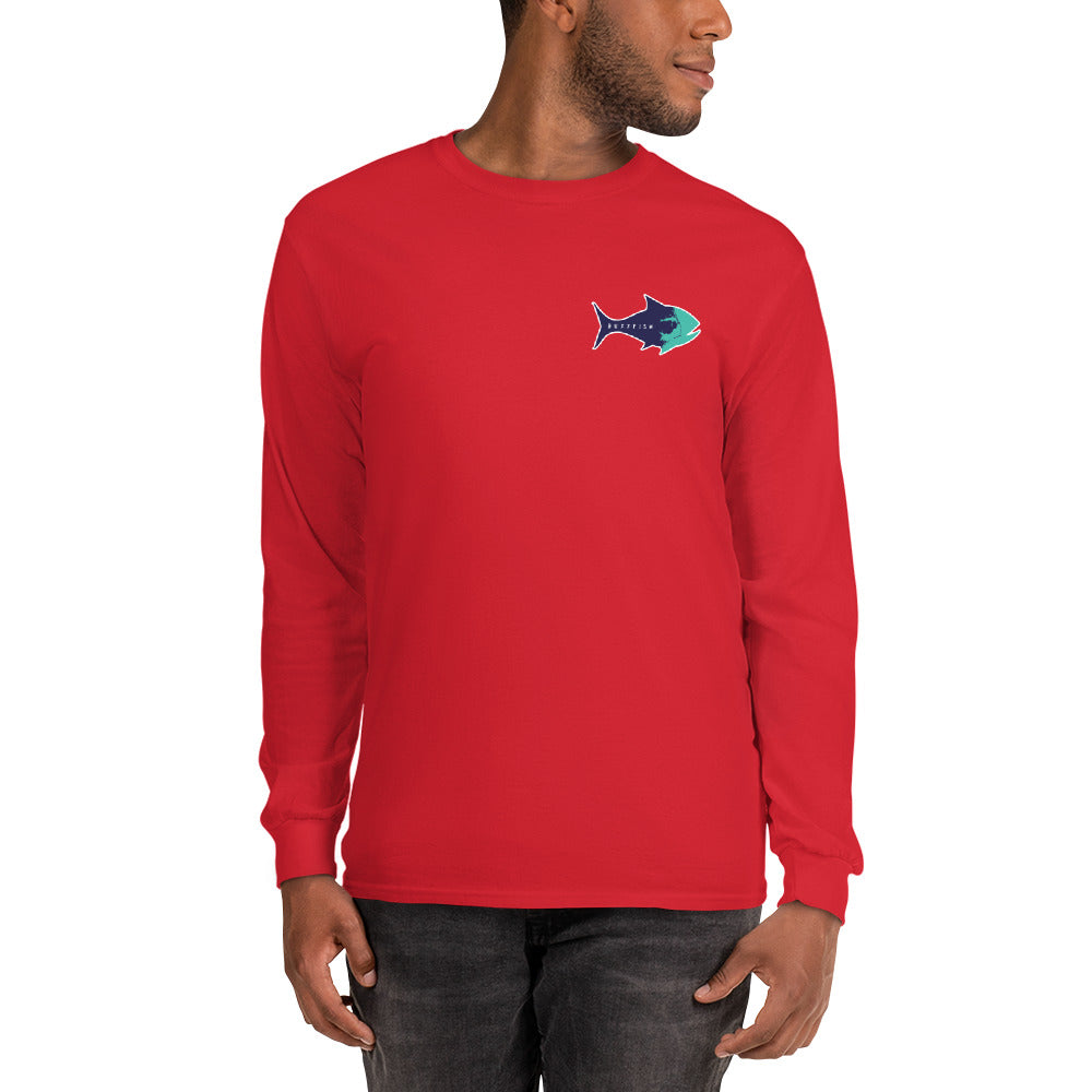 Long Sleeve Surf Buzzfishing Tee Navy Print