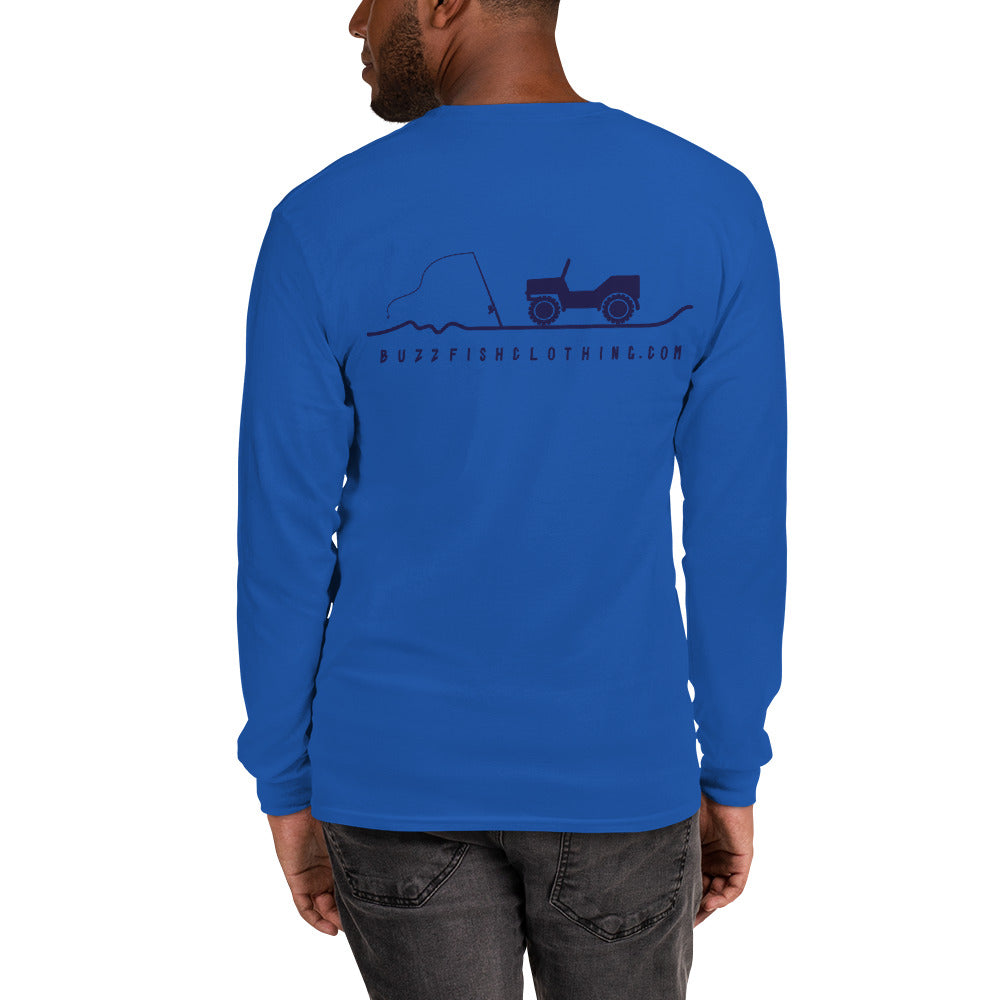 Long Sleeve Surf Buzzfishing Tee Navy Print