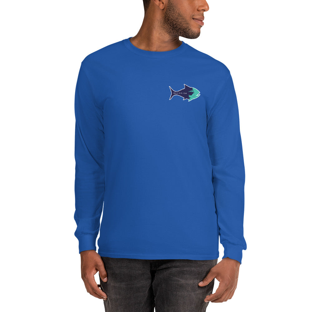Long Sleeve Surf Buzzfishing Tee Navy Print