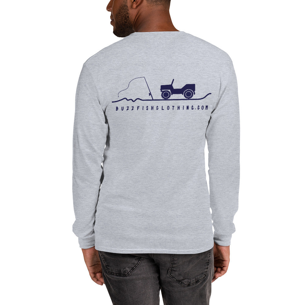Long Sleeve Surf Buzzfishing Tee Navy Print