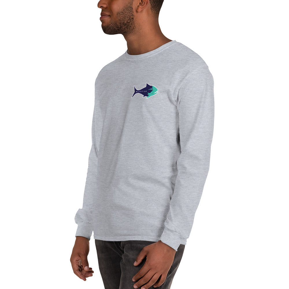 Long Sleeve Surf Buzzfishing Tee Navy Print