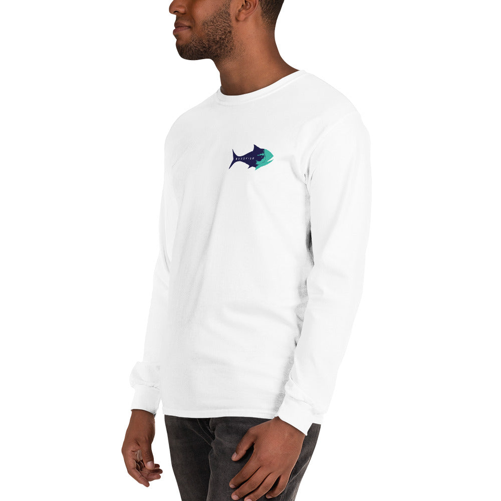 Long Sleeve Surf Buzzfishing Tee Navy Print