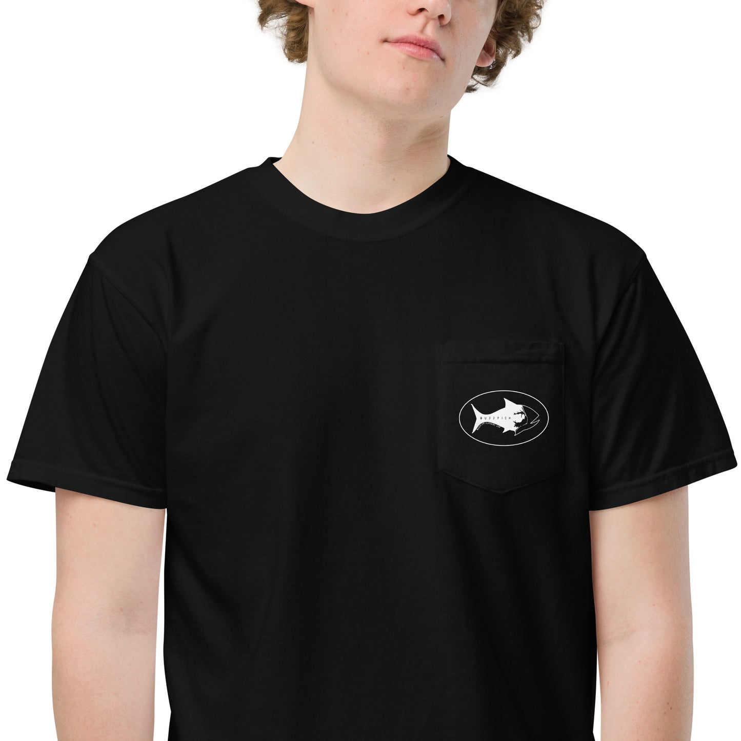 All white logo pocket Tee