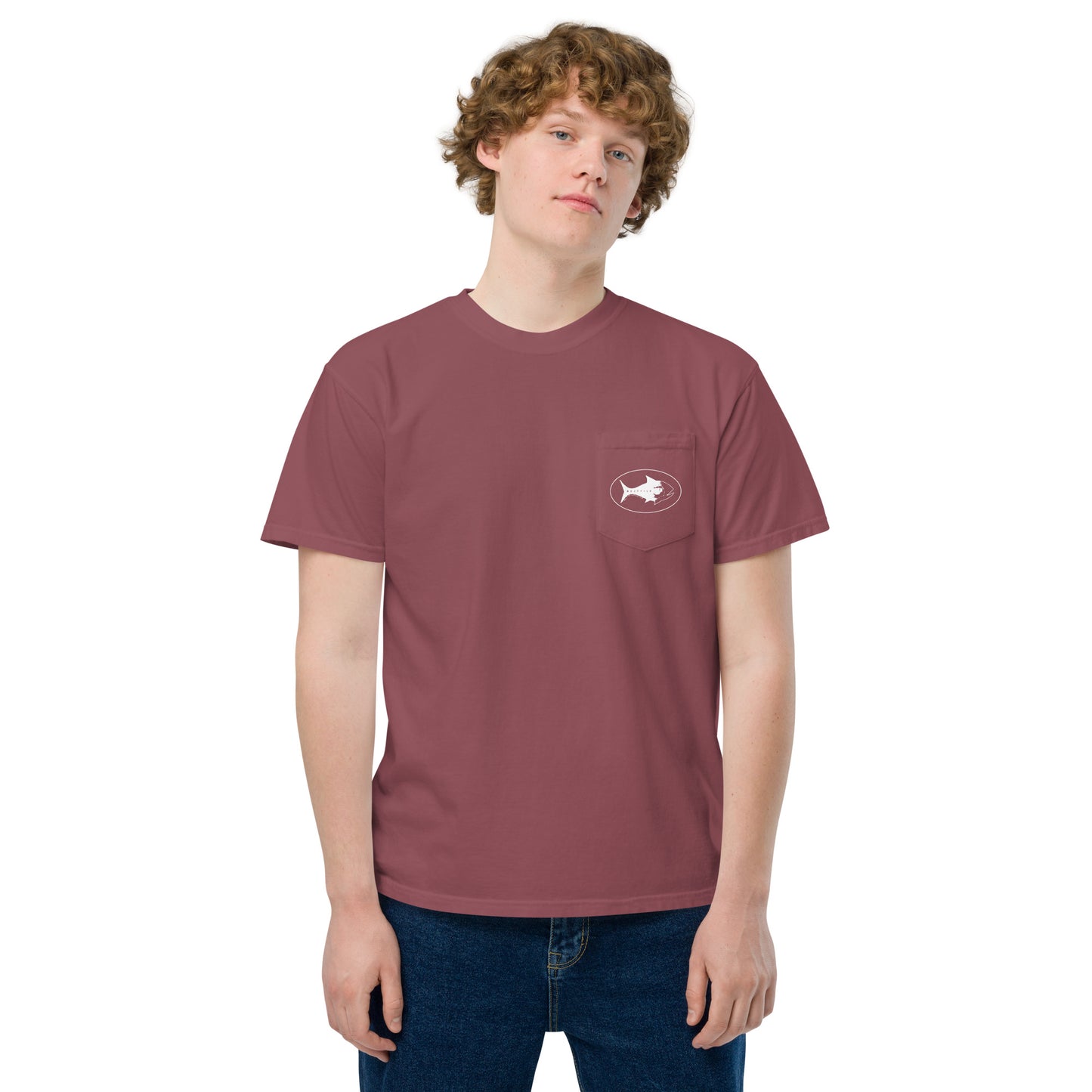 All white logo pocket Tee