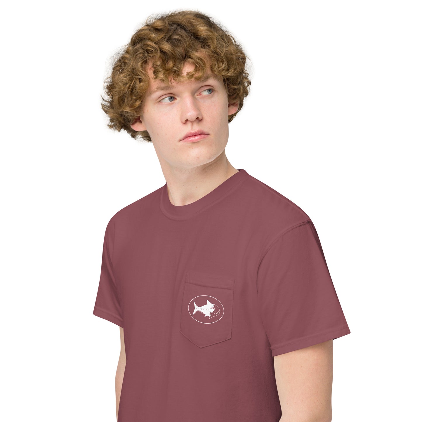 All white logo pocket Tee