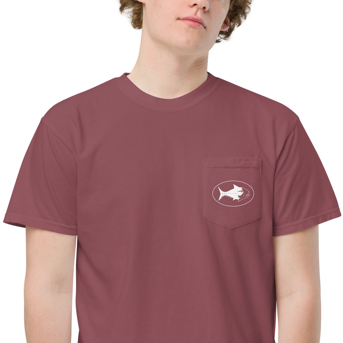 All white logo pocket Tee