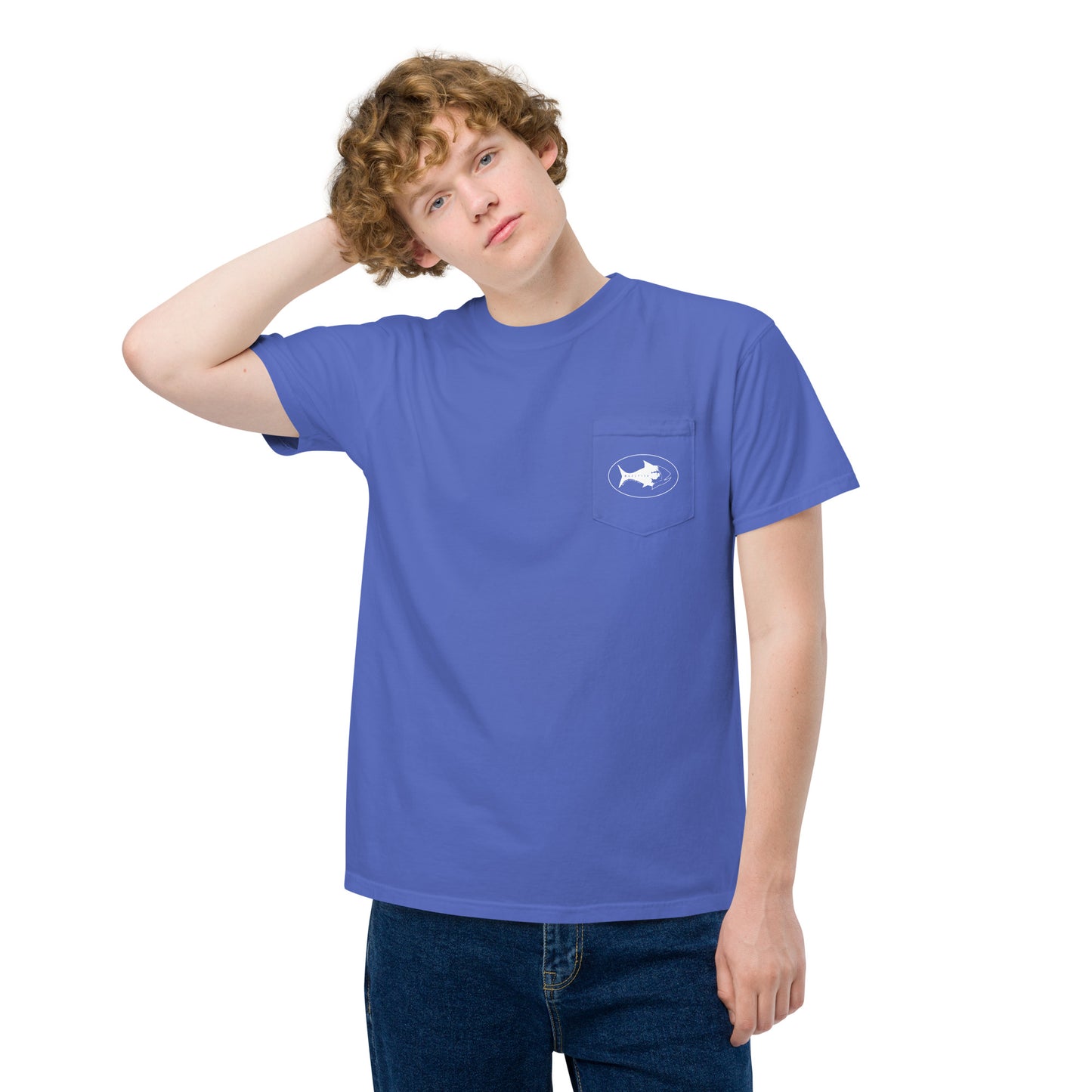 All white logo pocket Tee