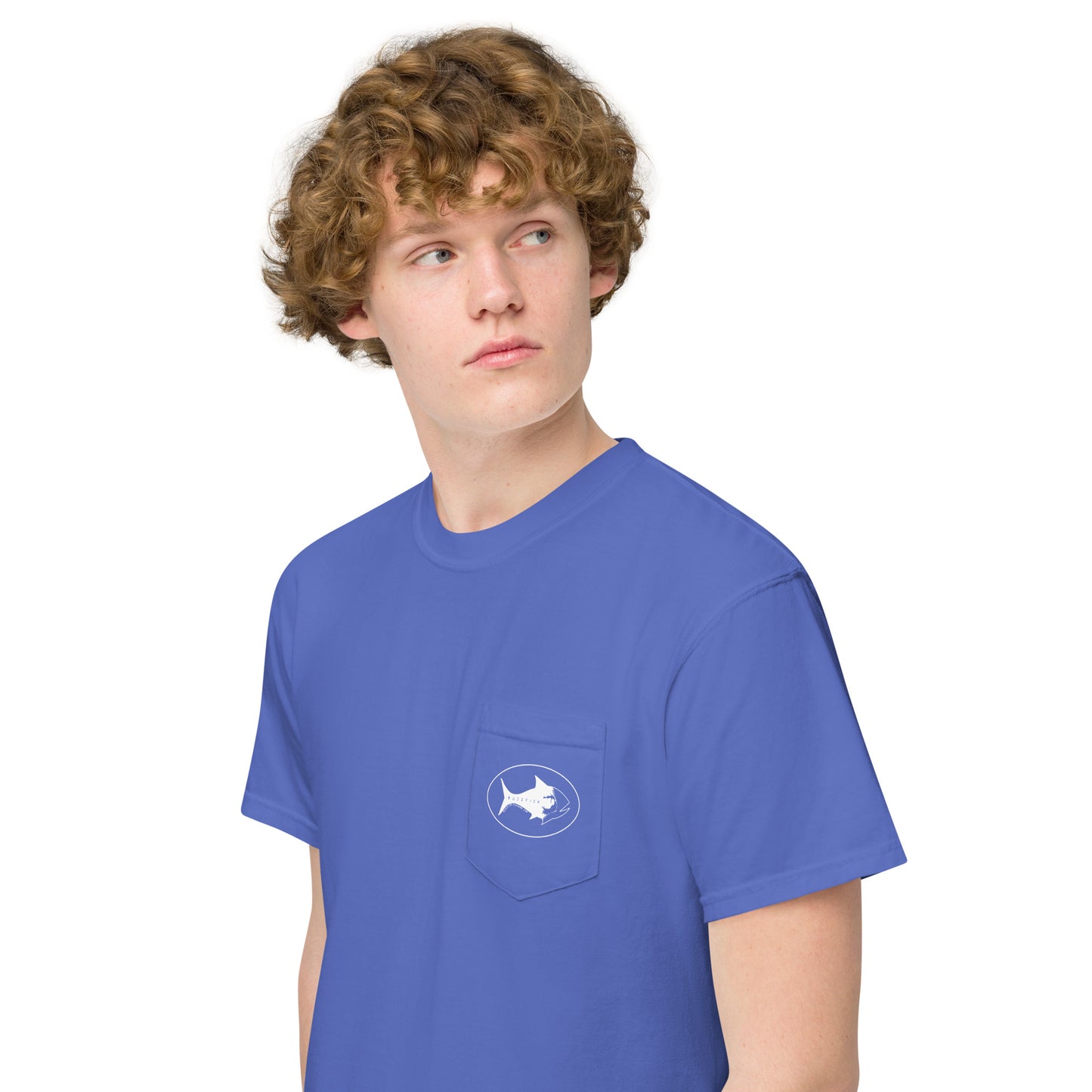All white logo pocket Tee