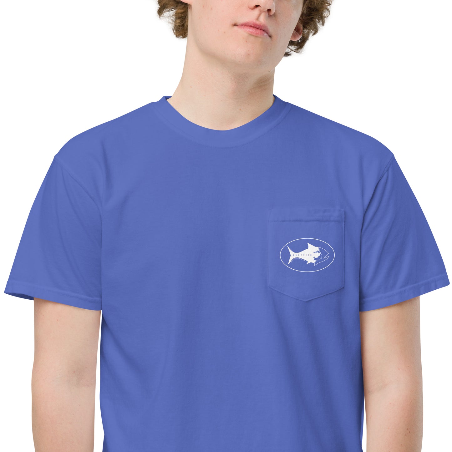 All white logo pocket Tee