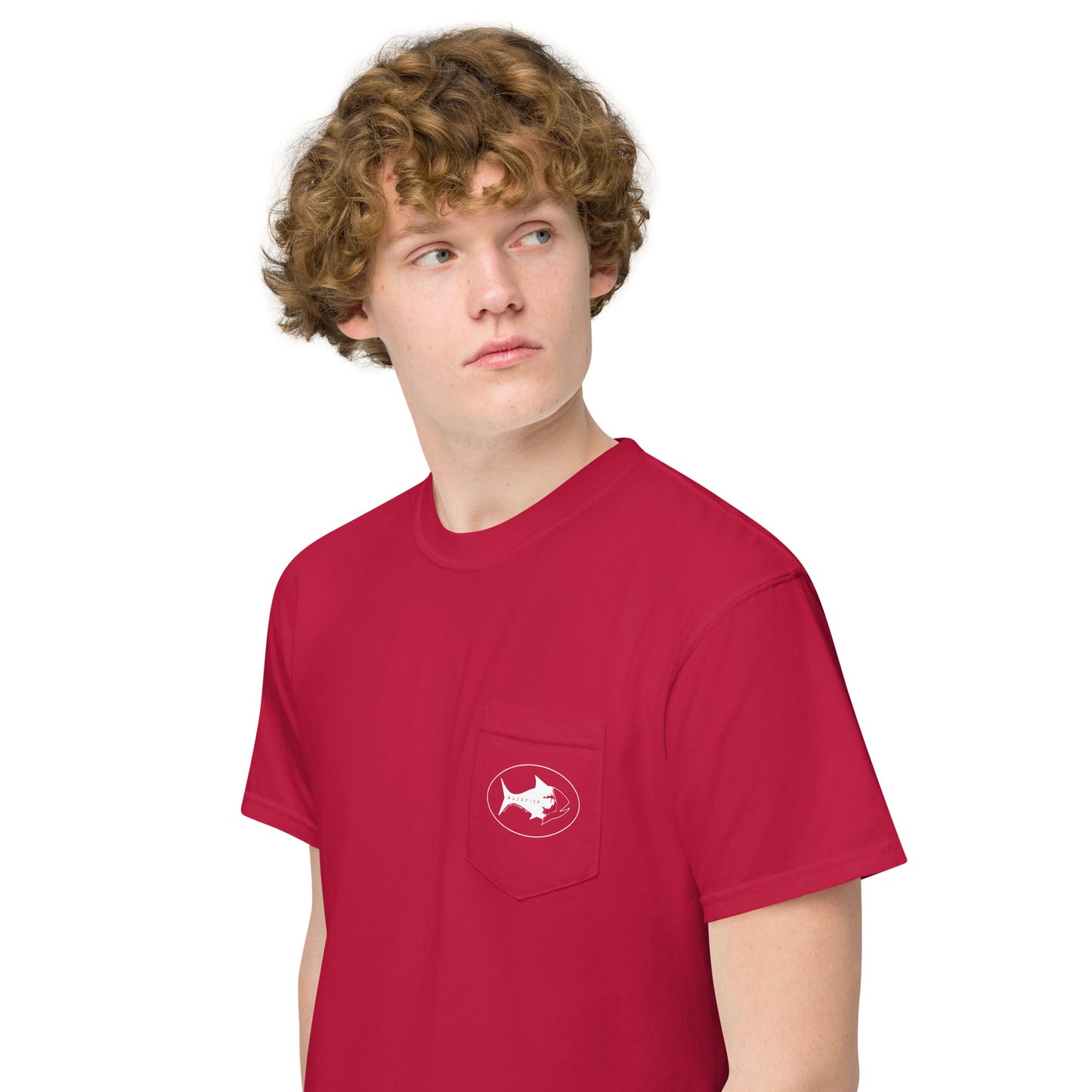 All white logo pocket Tee