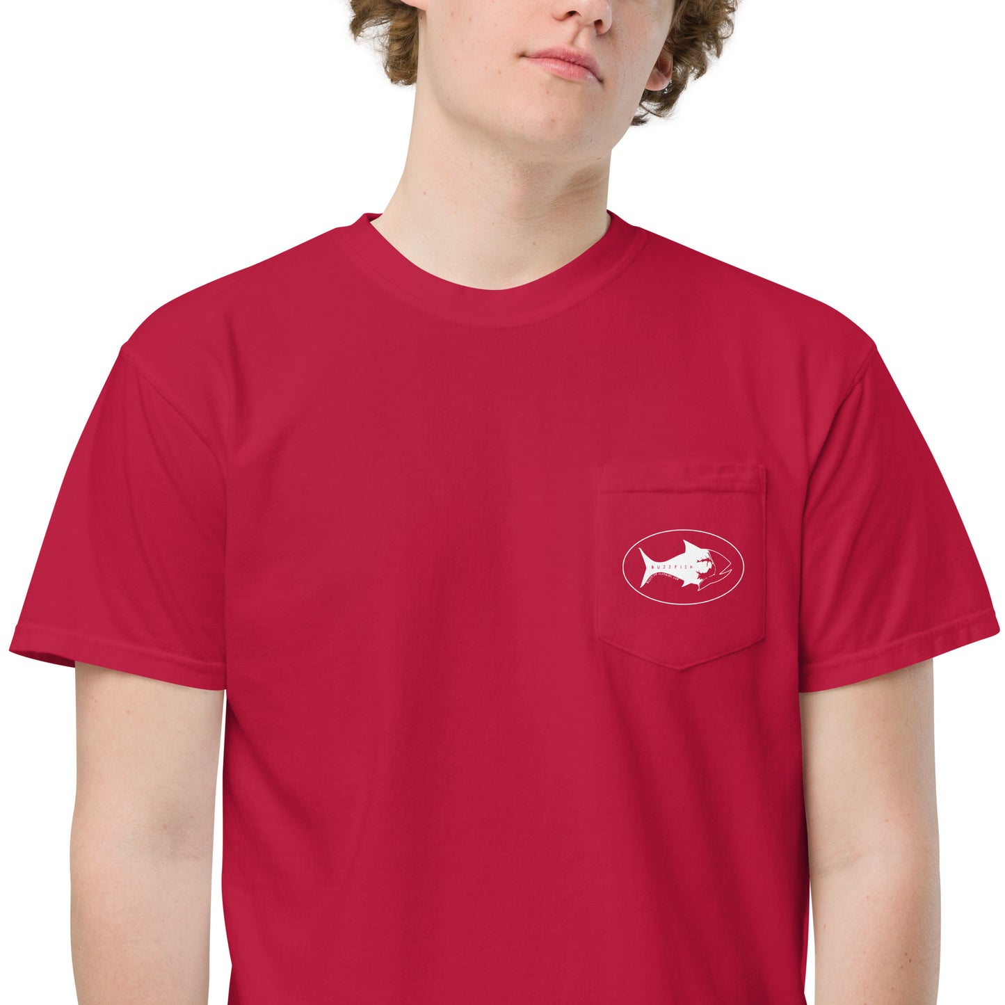 All white logo pocket Tee