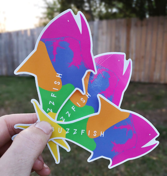 5" multi color logo sticker